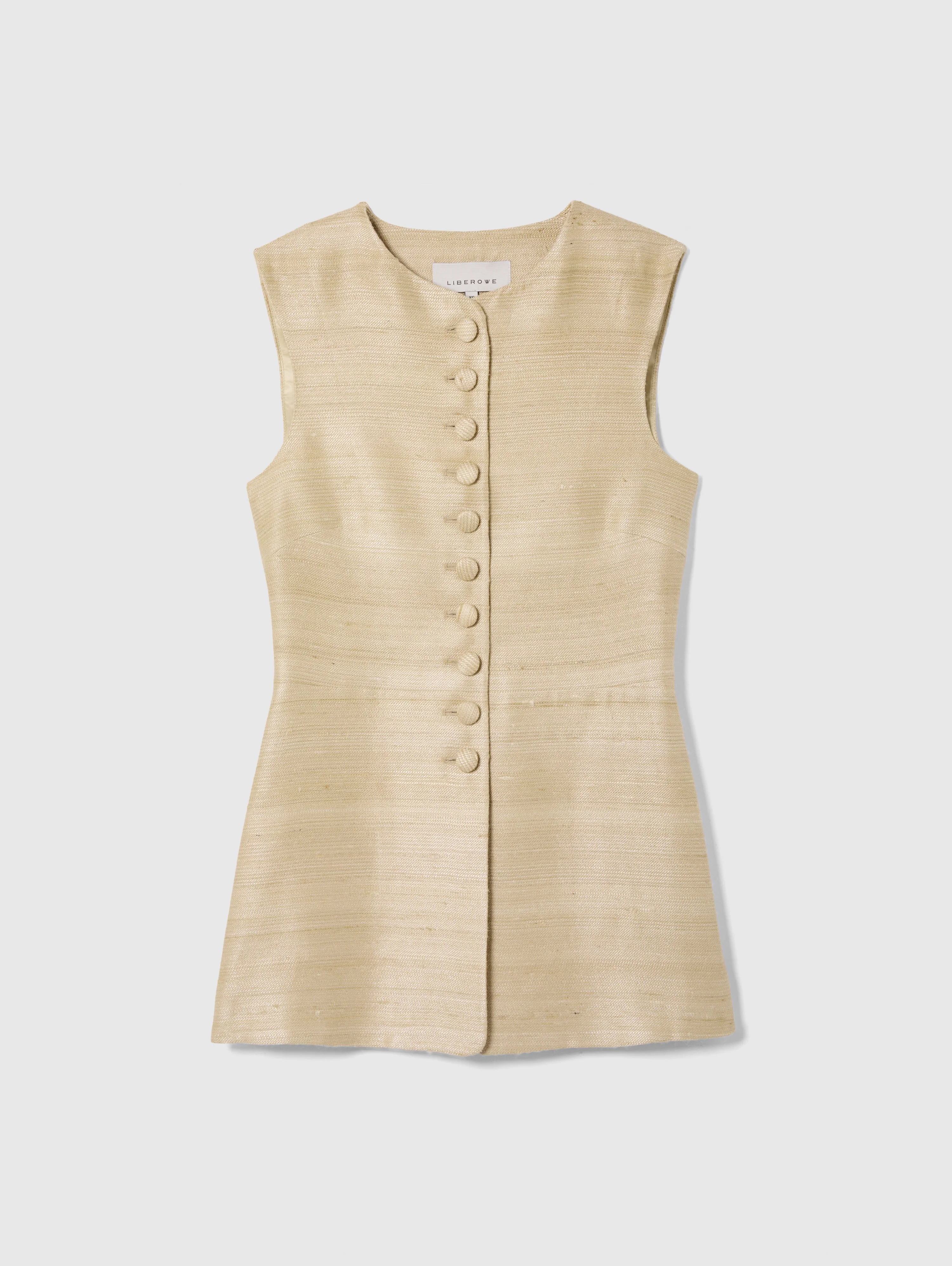 VANIA VEST IN GOLD SILK - 1