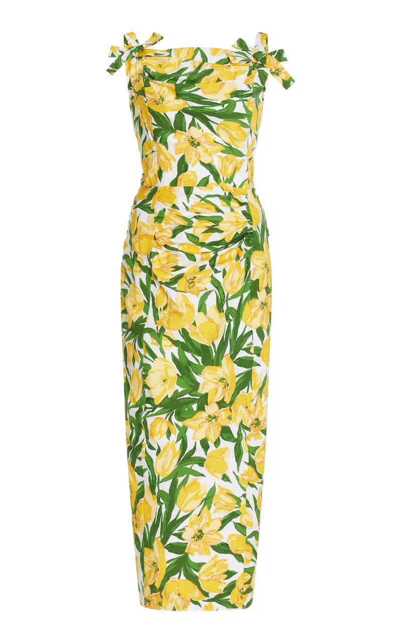 Bow-Detailed Floral Cotton Midi Dress multi - 1