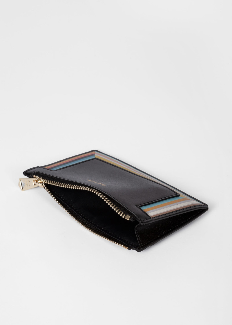 'Signature Stripe' Zip Wallet 4