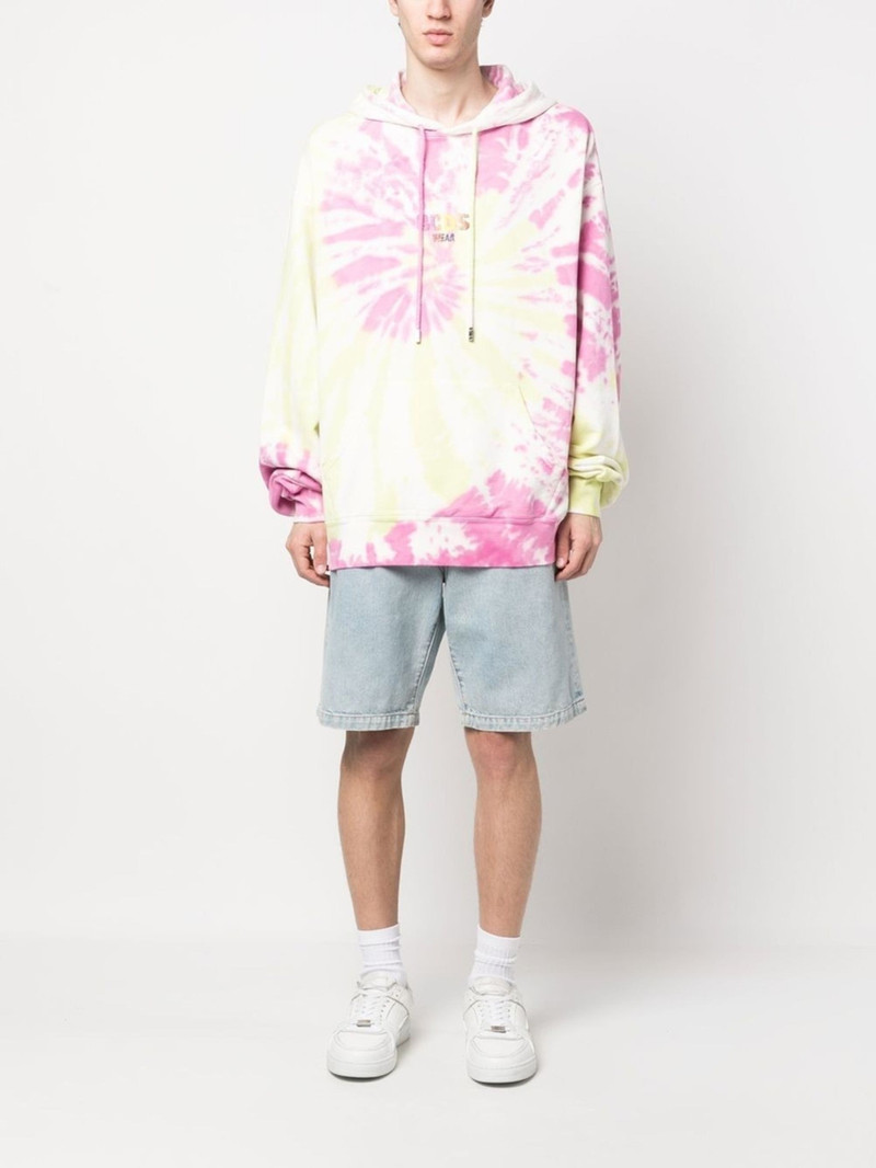 GCDS tie-dye print logo hoodie outlook