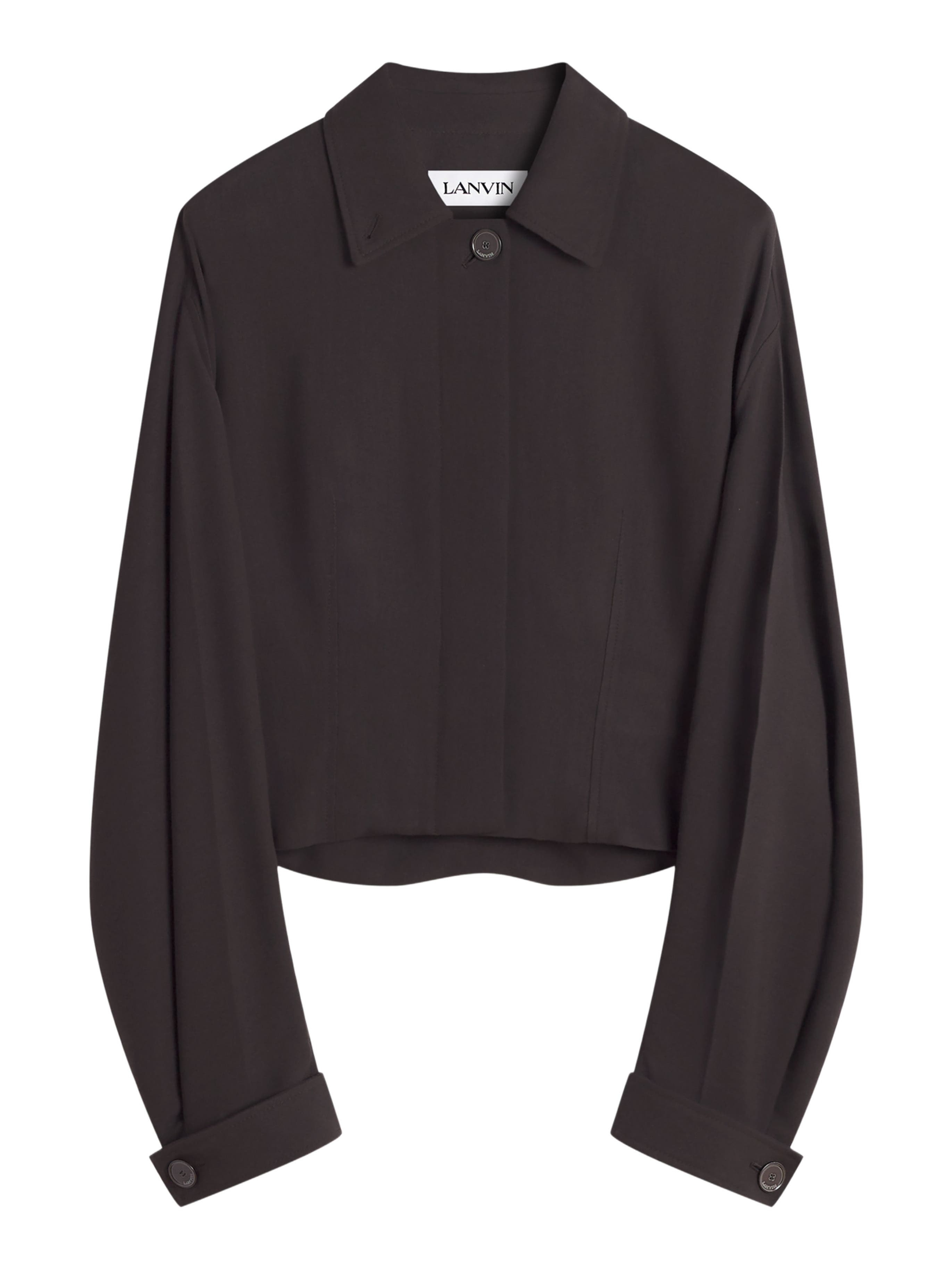 Lanvin Tailored Wool And Viscose Jacket in Dark Brown at Nordstrom - 2