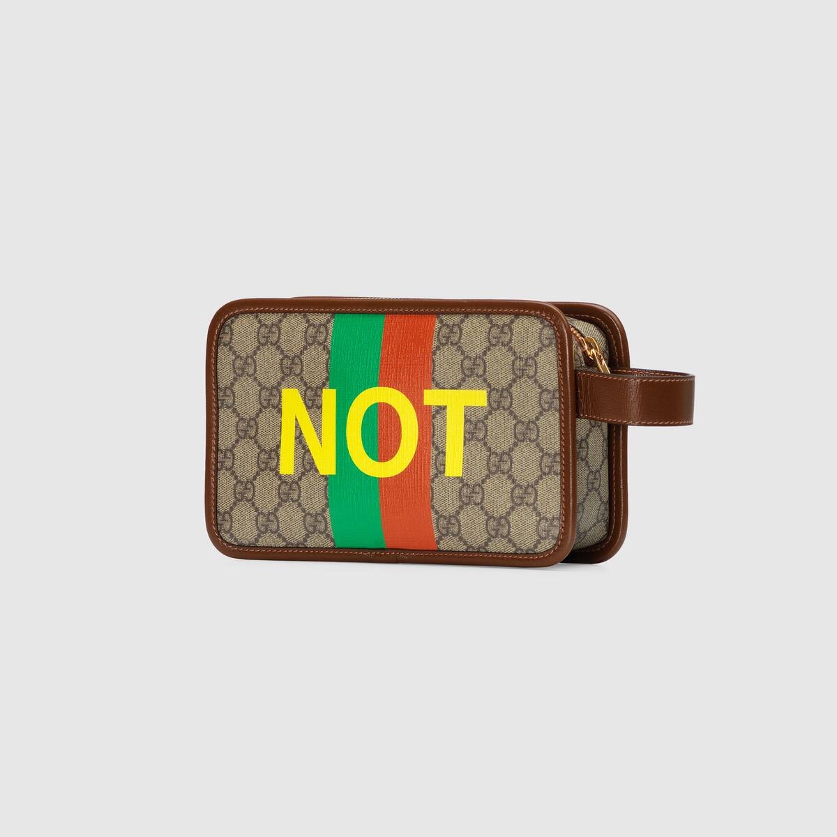 'Fake/Not' print cosmetic case - 8