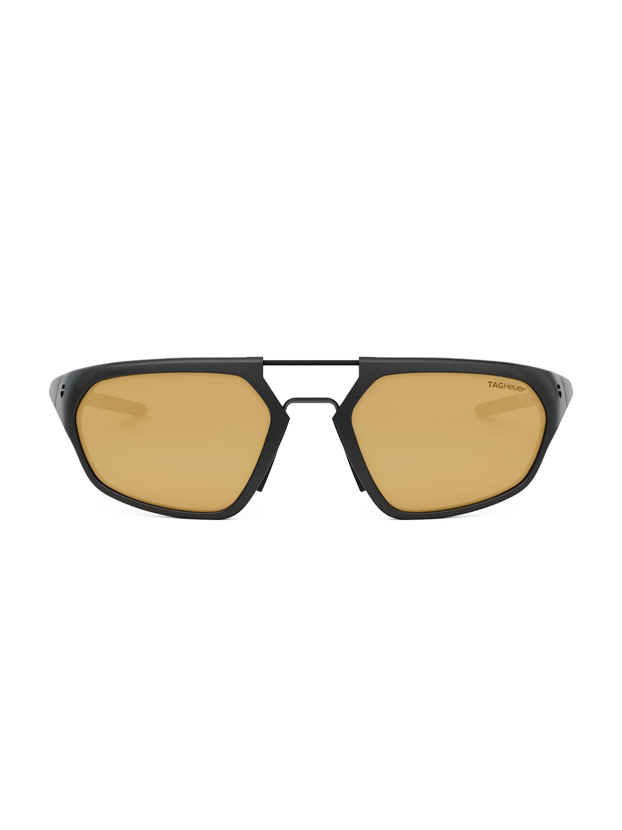 Men's Line 55MM Geometric Sunglasses - Black Dark Yellow Mirror - 1