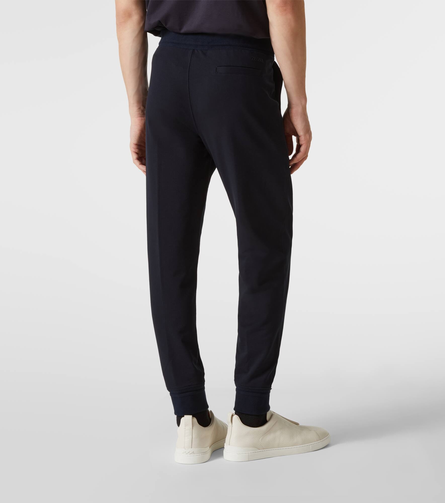 Cotton-blend jersey sweatpants - 4