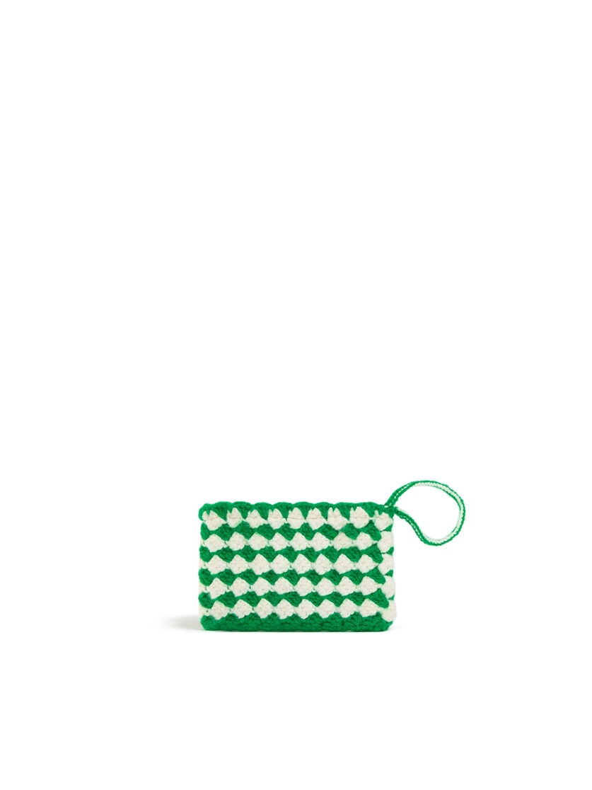 GREEN CROCHET MARNI MARKET MEDIUM ROSAL POUCH - 2