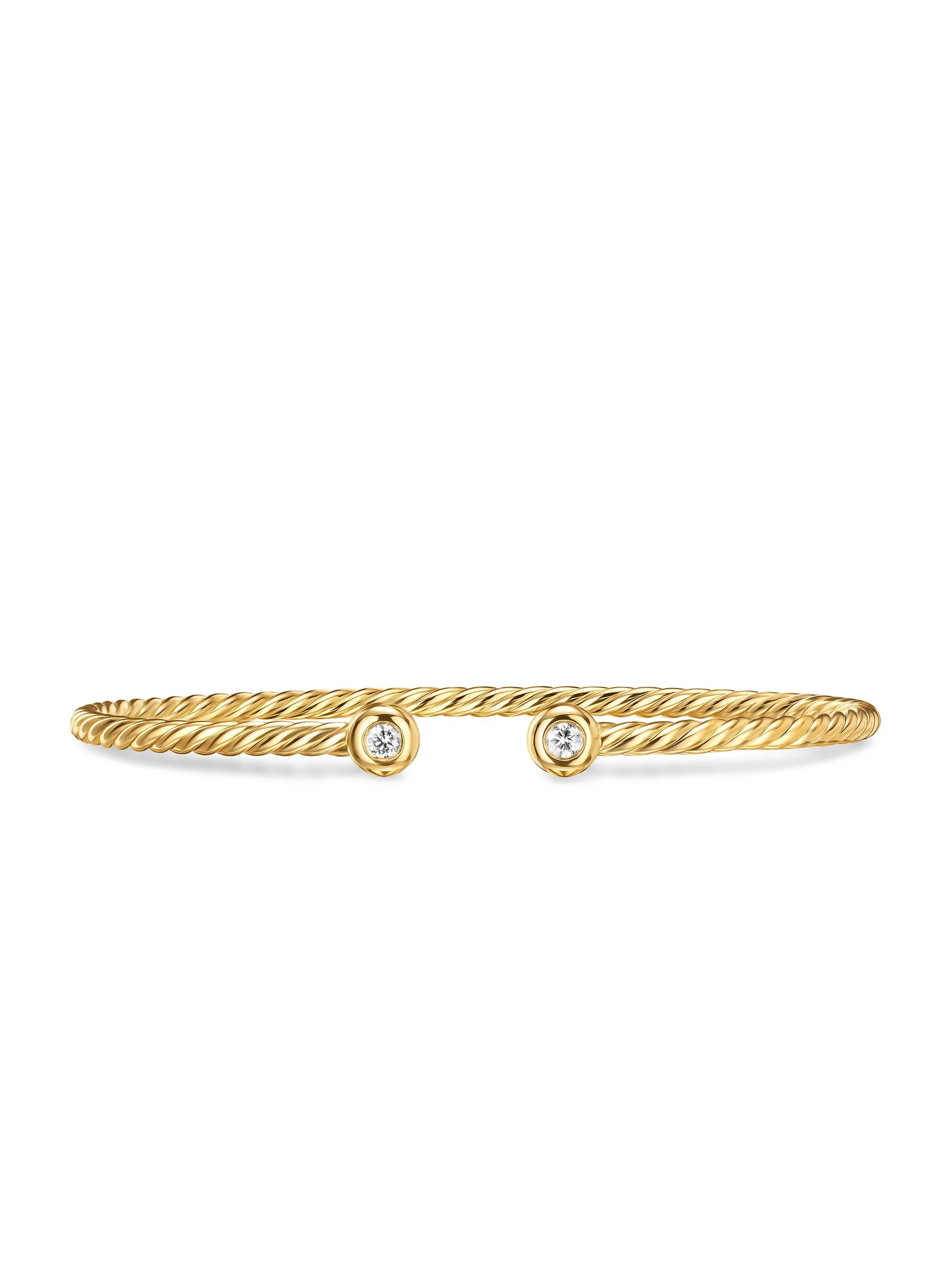 Women's Micro Cablespira Flex Round Bracelet in 18K Yellow Gold - Diamond - 1