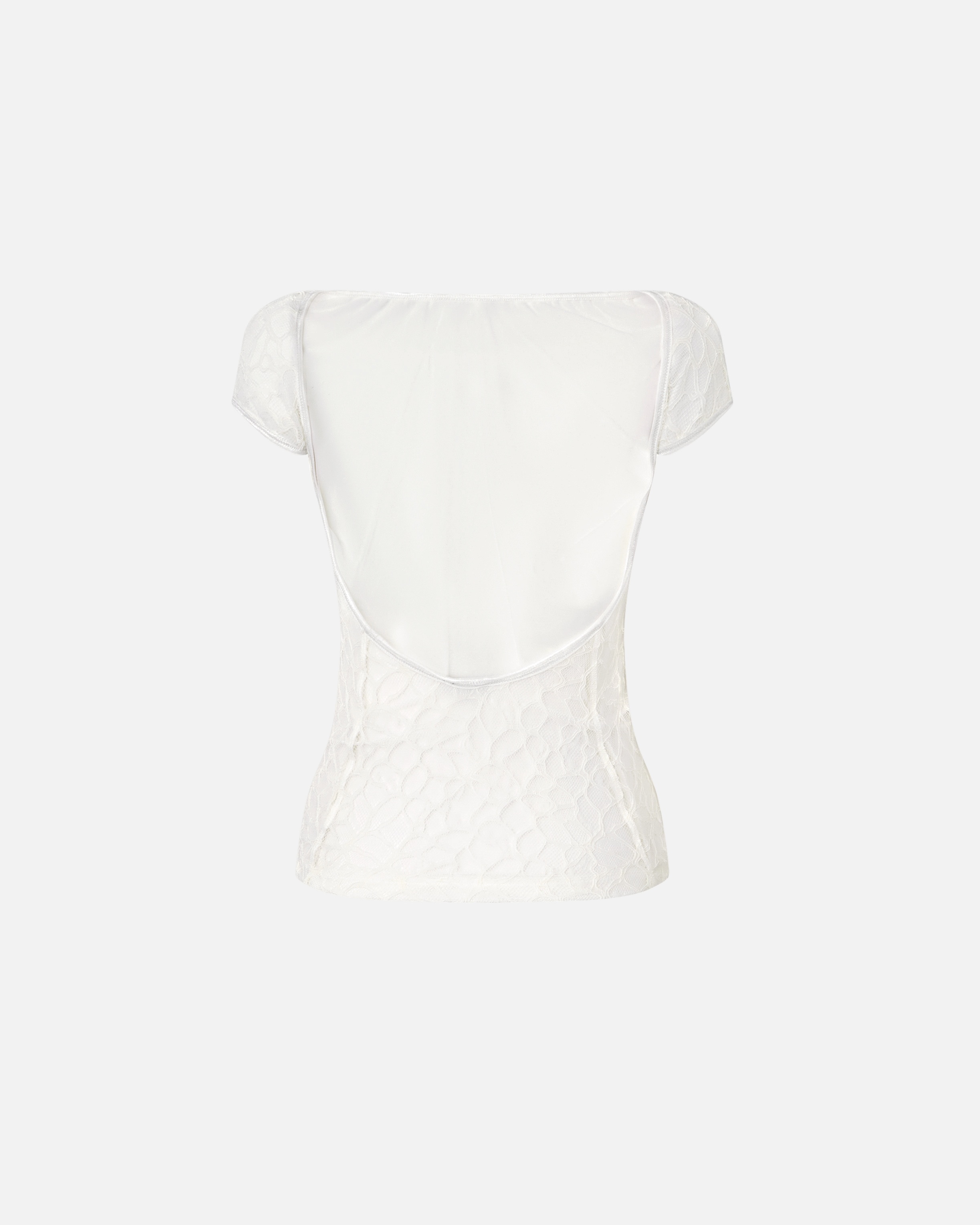 FITTED SHORT-SLEEVED LACE SWEATER - 6