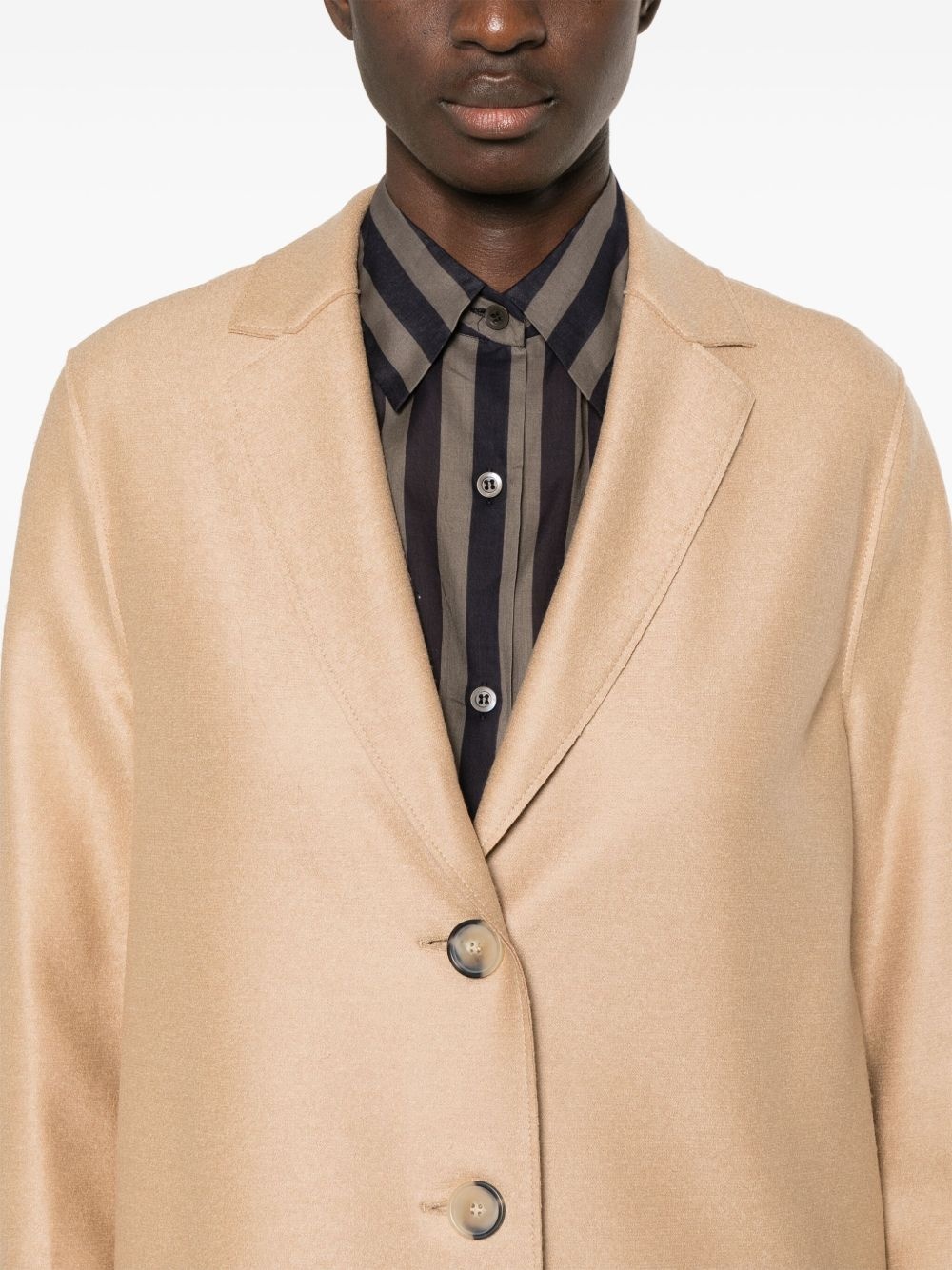 single-breasted wool coat - 5