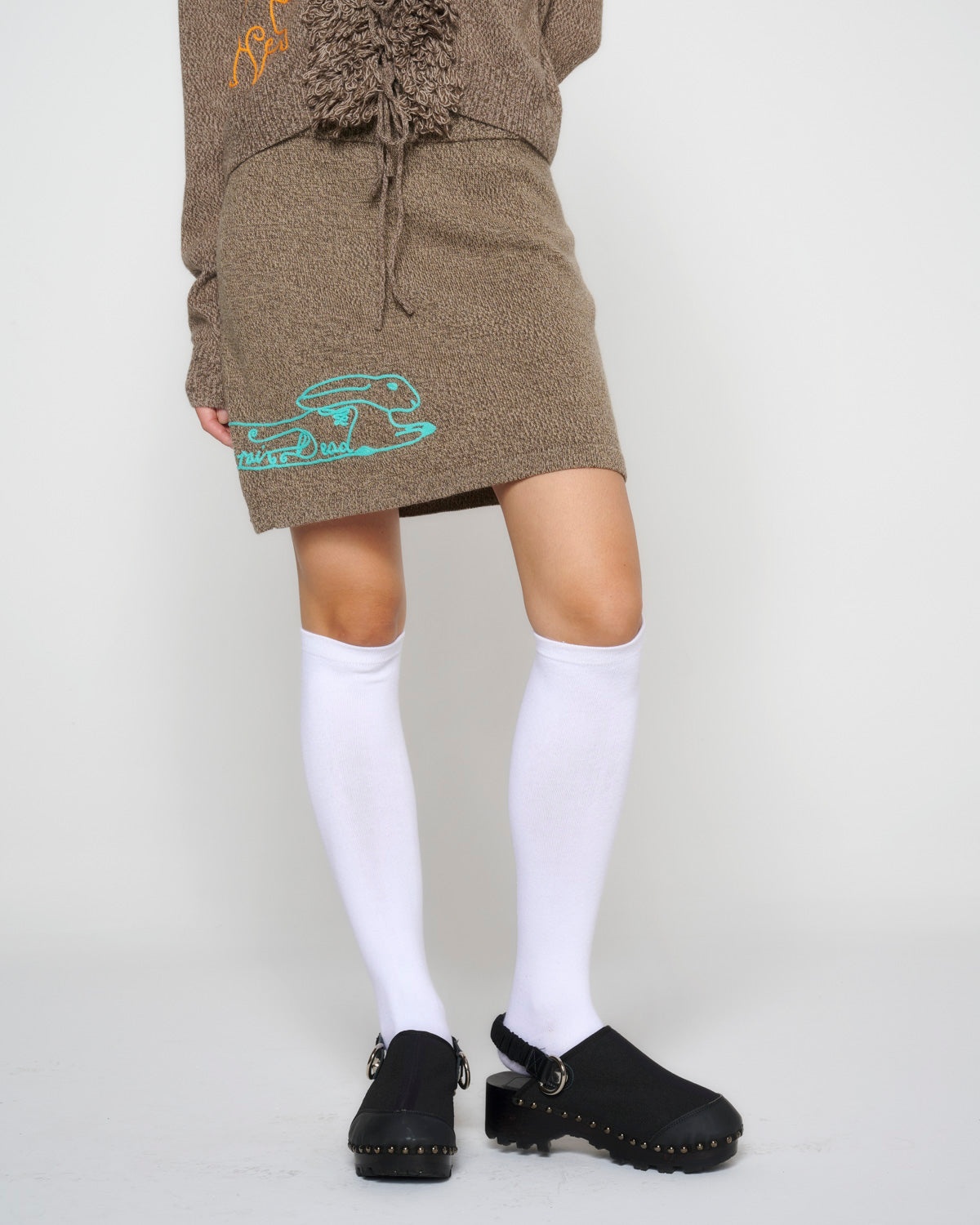 Marled Mini Skirt - Clay - 4