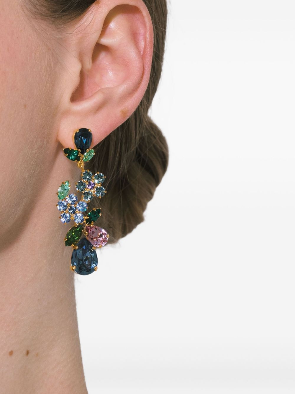 Martella floral-crystal earrings - 2