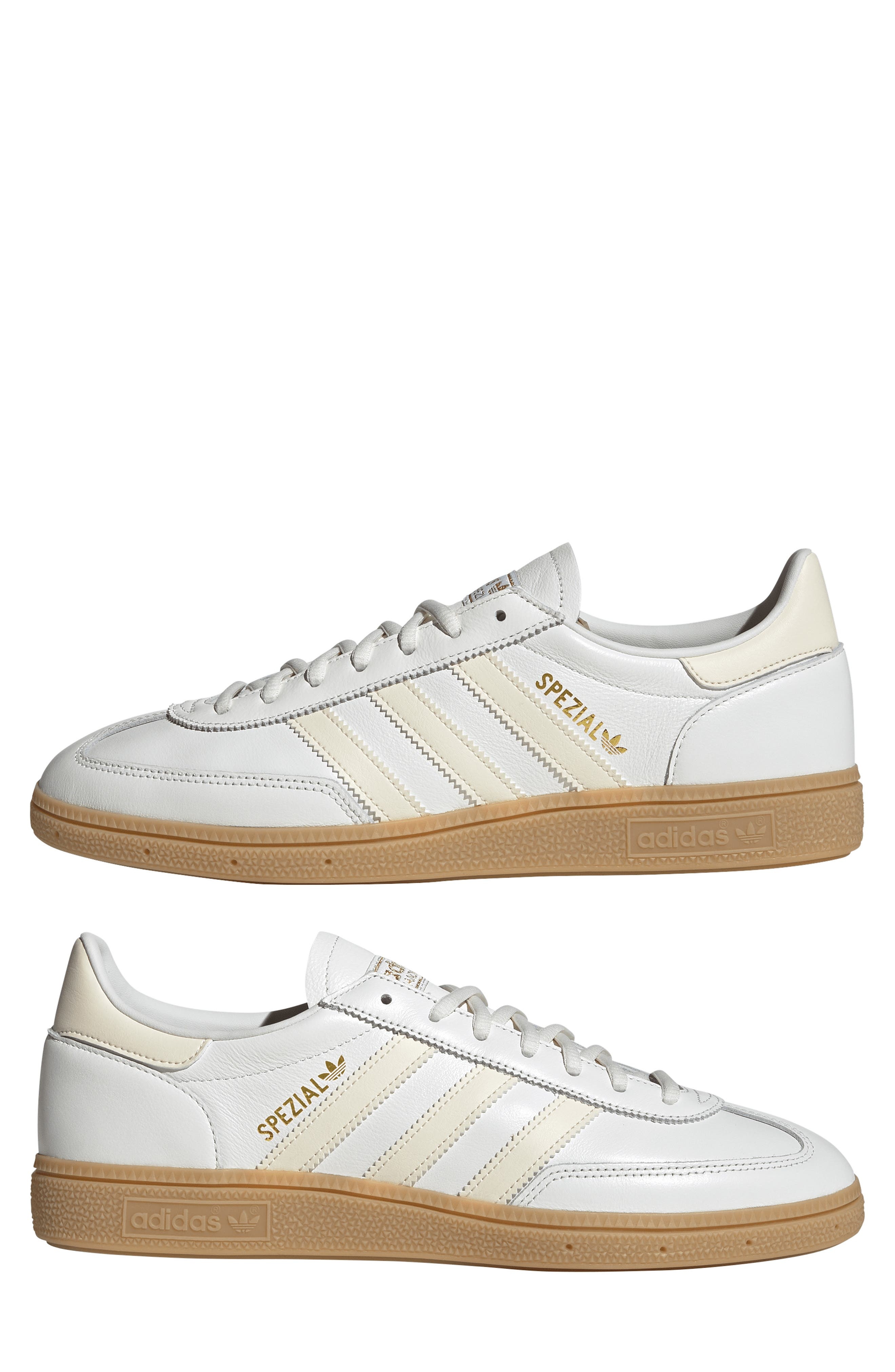 adidas Gender Inclusive Handball Spezial Sneaker in White/Wonder White/Gum at Nordstrom - 9