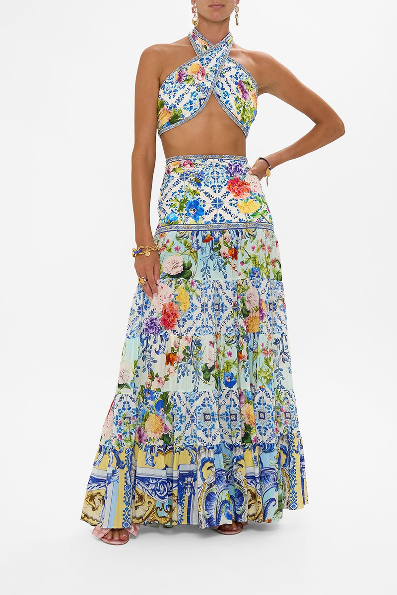 CAMILLA JERSEY SPLICED TIERED SKIRT outlook