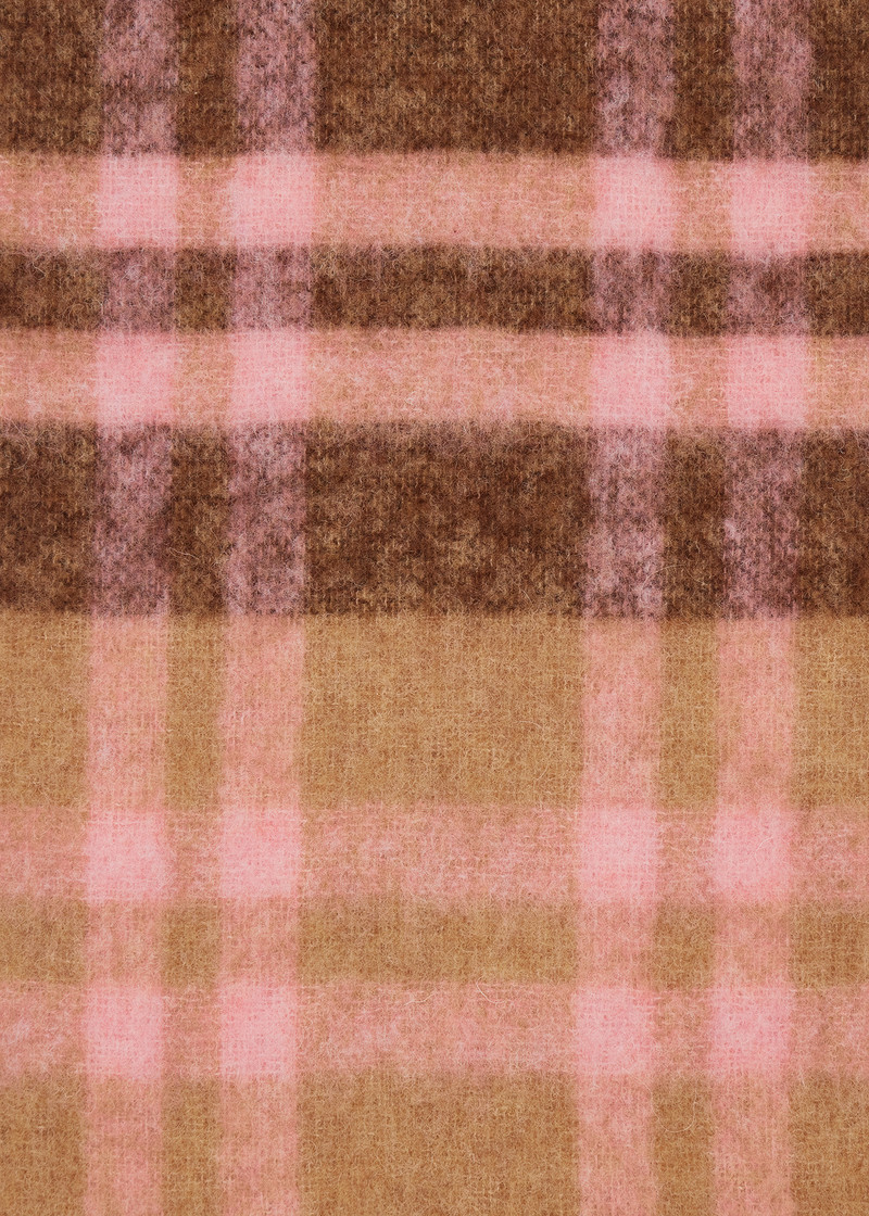 Women's Beige and Pink Check Scarf 3