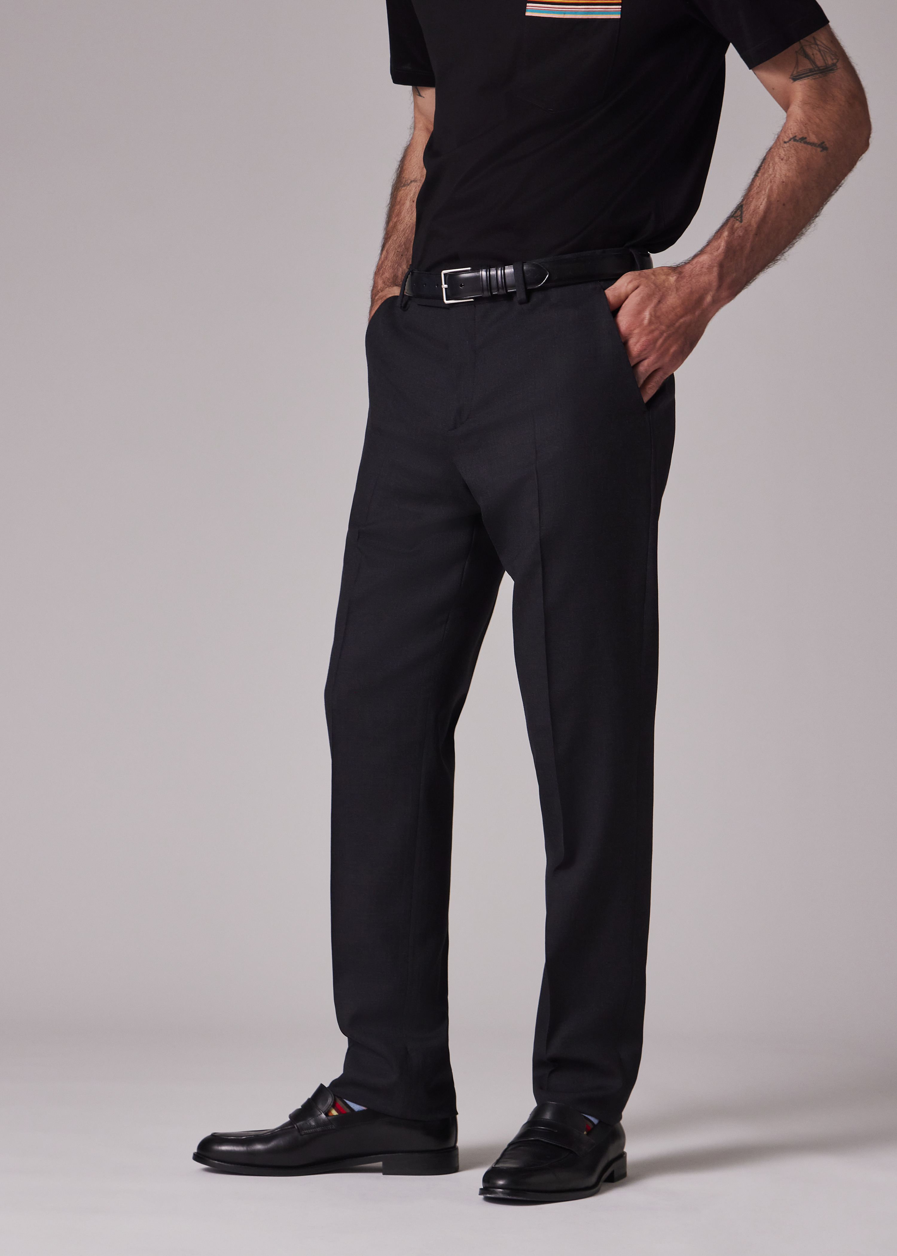 Slim-Fit Black Cotton-Stretch Chinos - 3