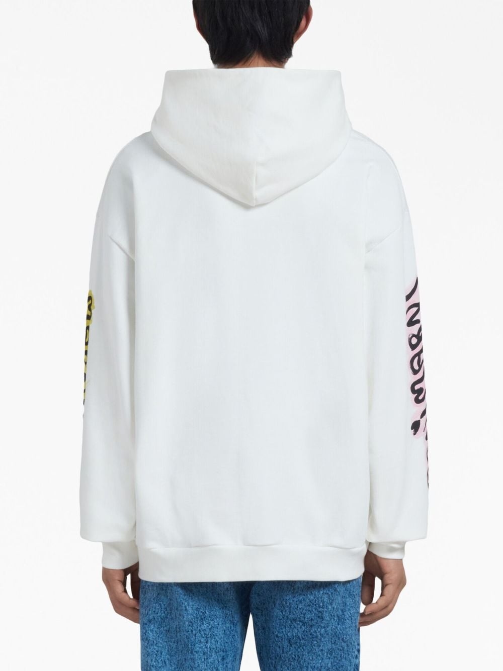 logo-print cotton hoodie - 4