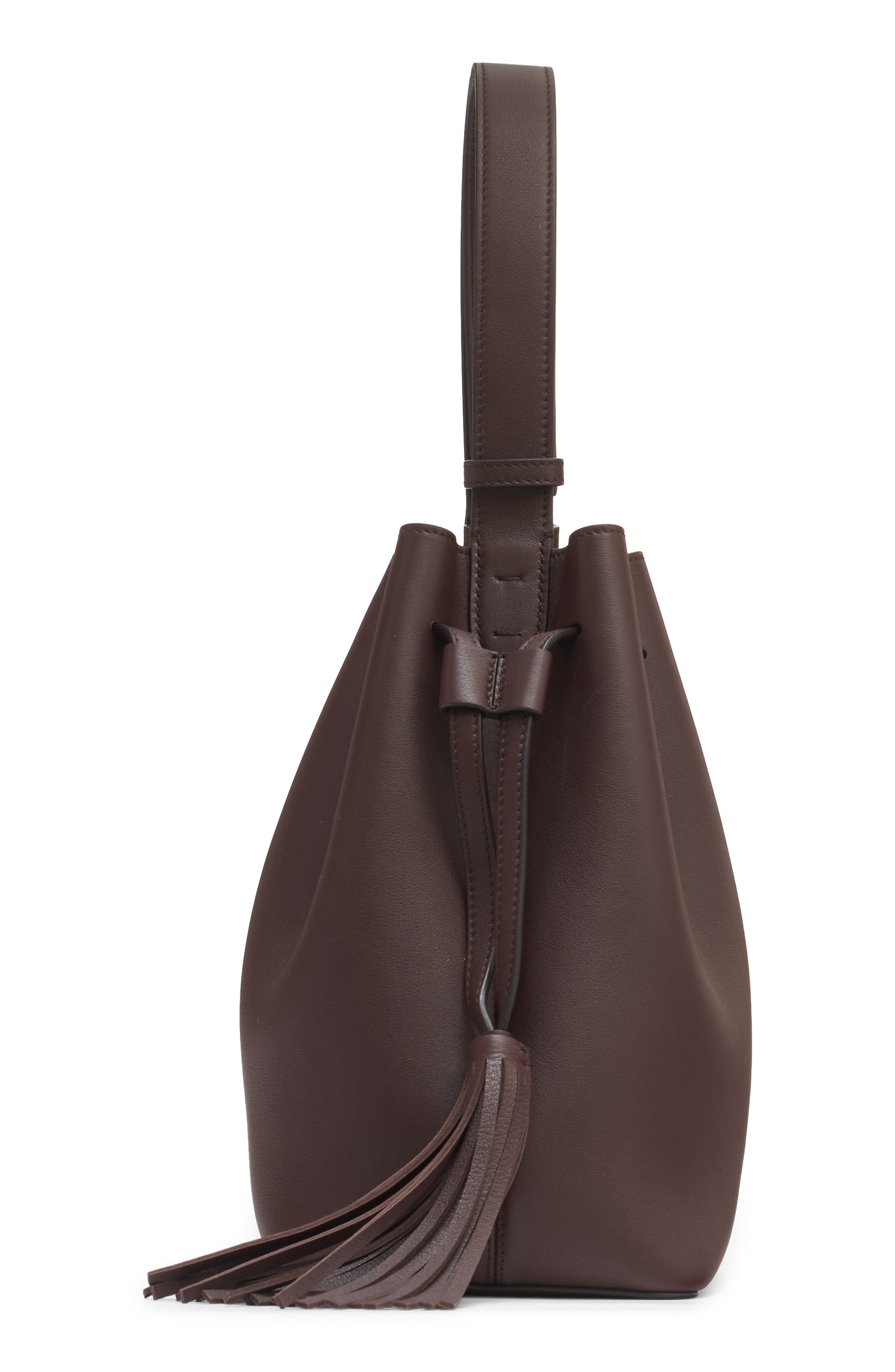 Valentino Garavani So Seau Leather Drawstring Bucket Bag in Dark Coffee at Nordstrom - 6