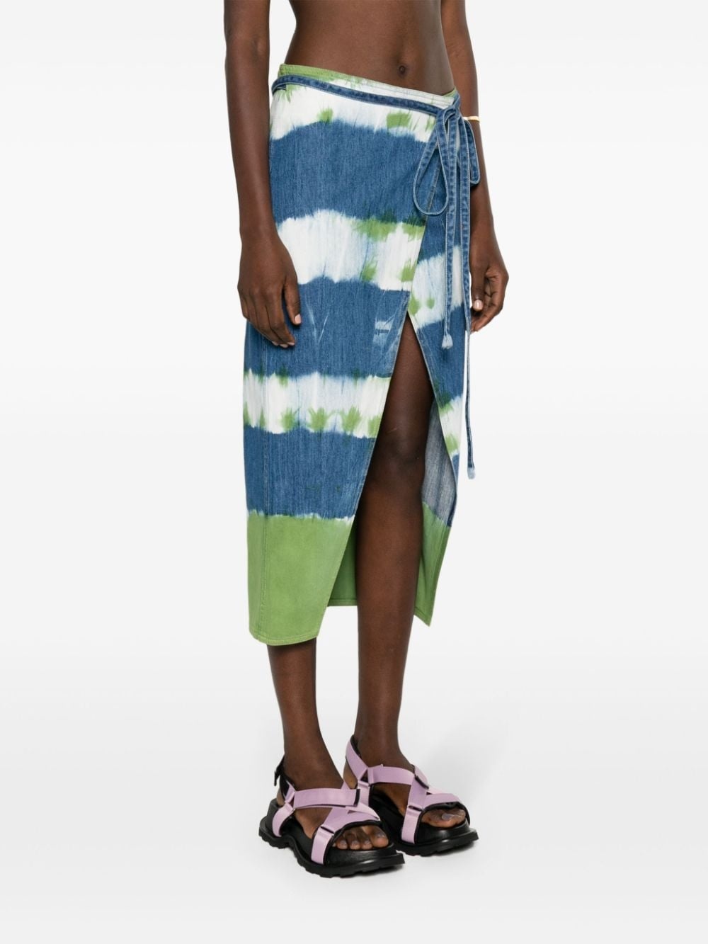Magic Journey denim wrap skirt - 3