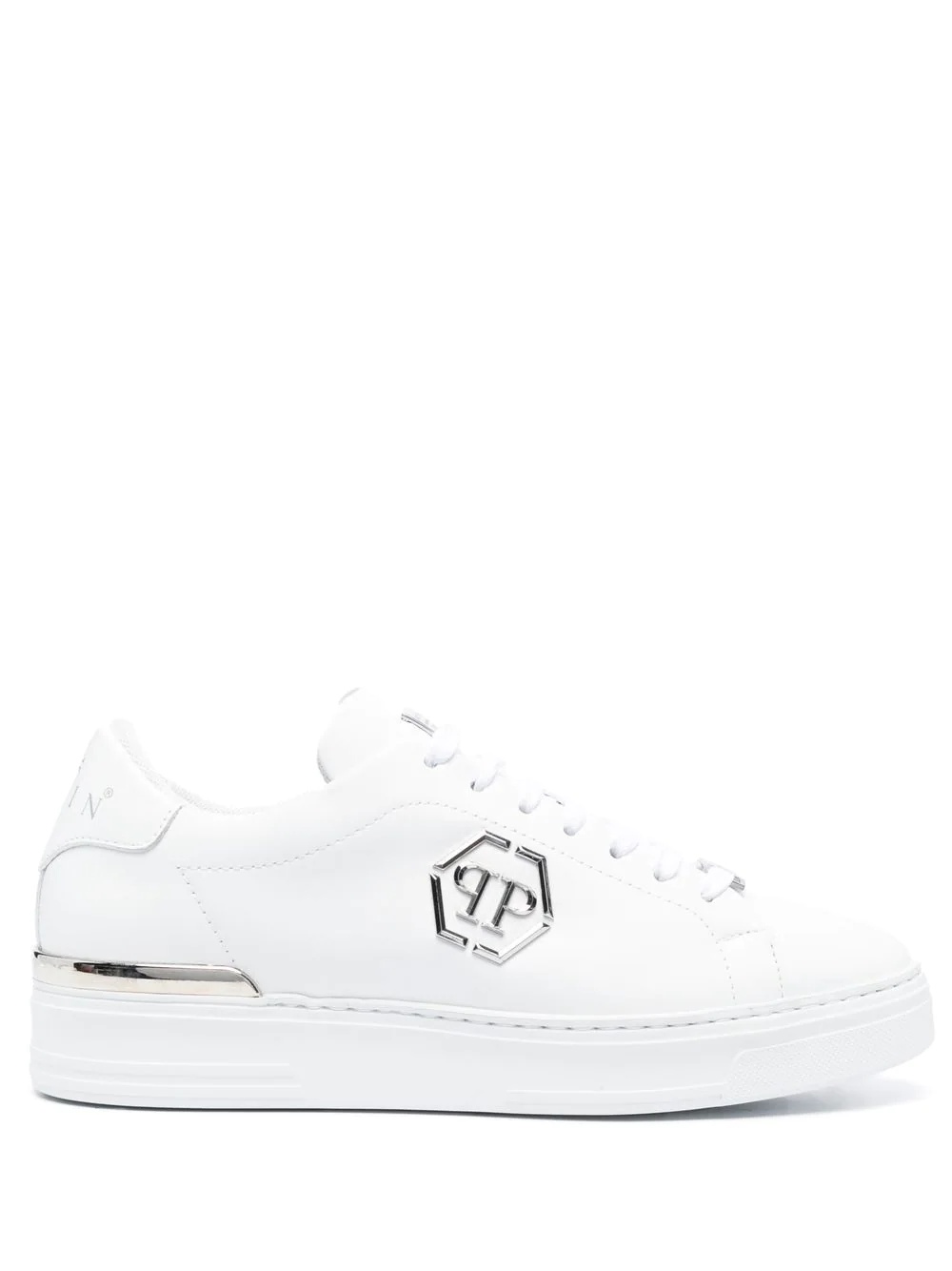 Hexagon low-top leather sneakers - 1