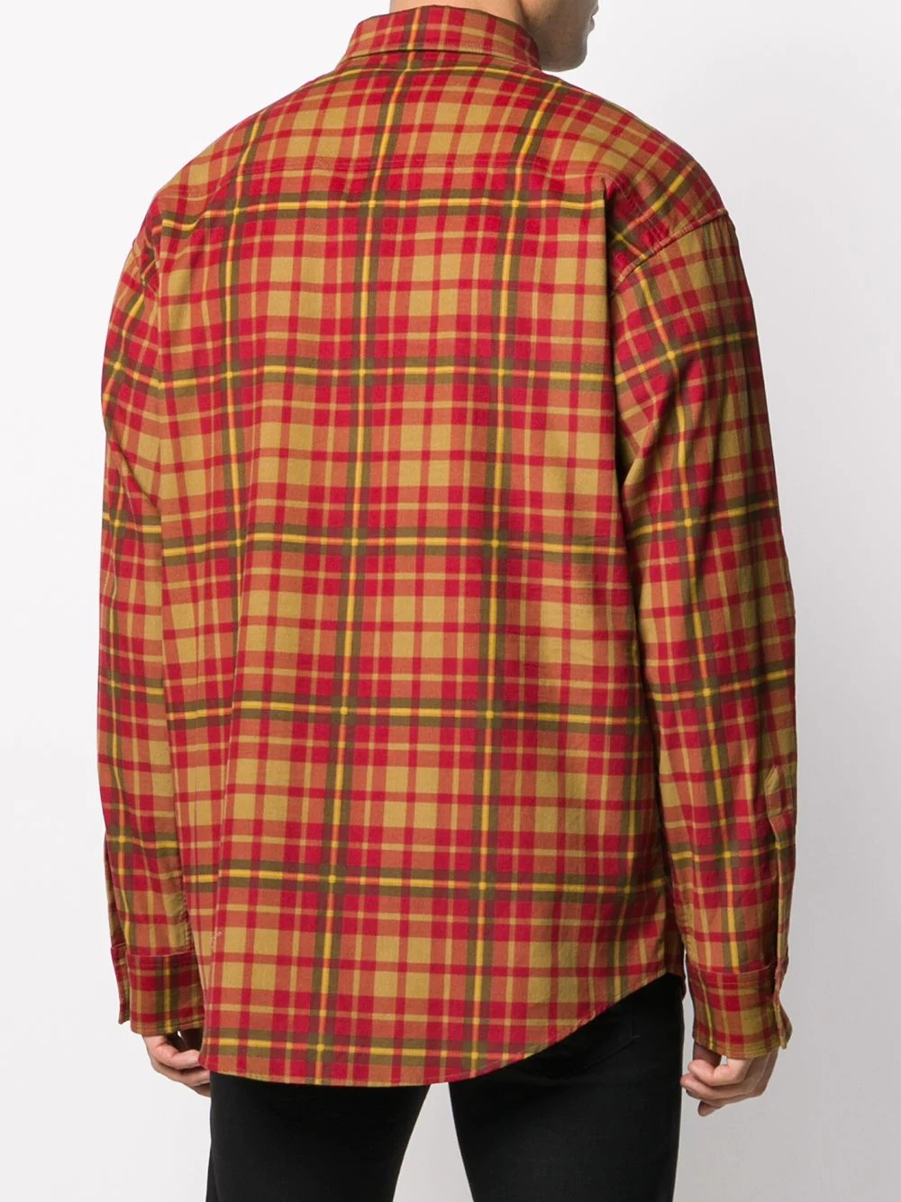 plaid logo print shirt - 4