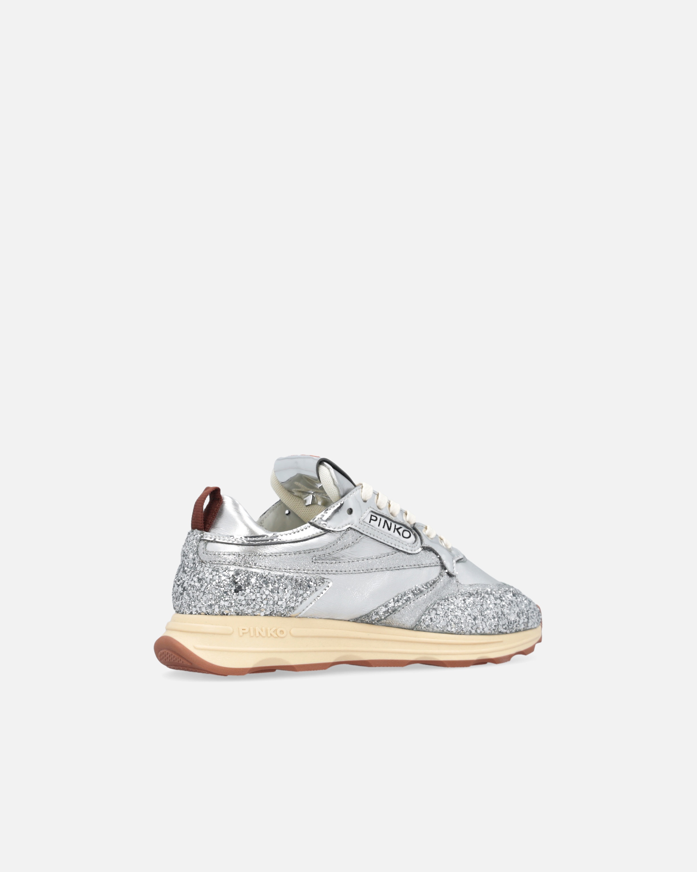 SILVER GLITTERY LAMINATED SNEAKERS - 3