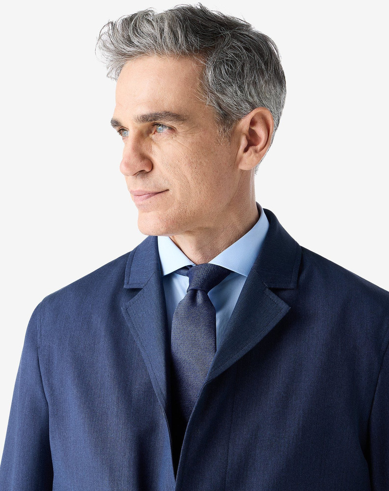 CORNELIANI Navy blue pure silk tie outlook