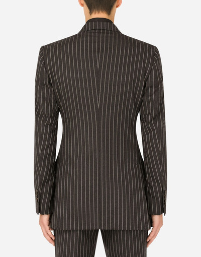 Dolce & Gabbana Double-breasted pinstripe wool Beat-fit jacket outlook