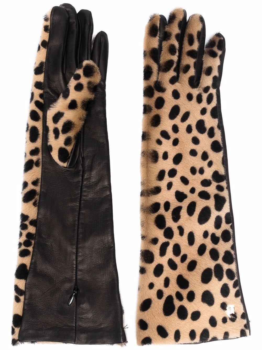 leopard-print gloves - 1