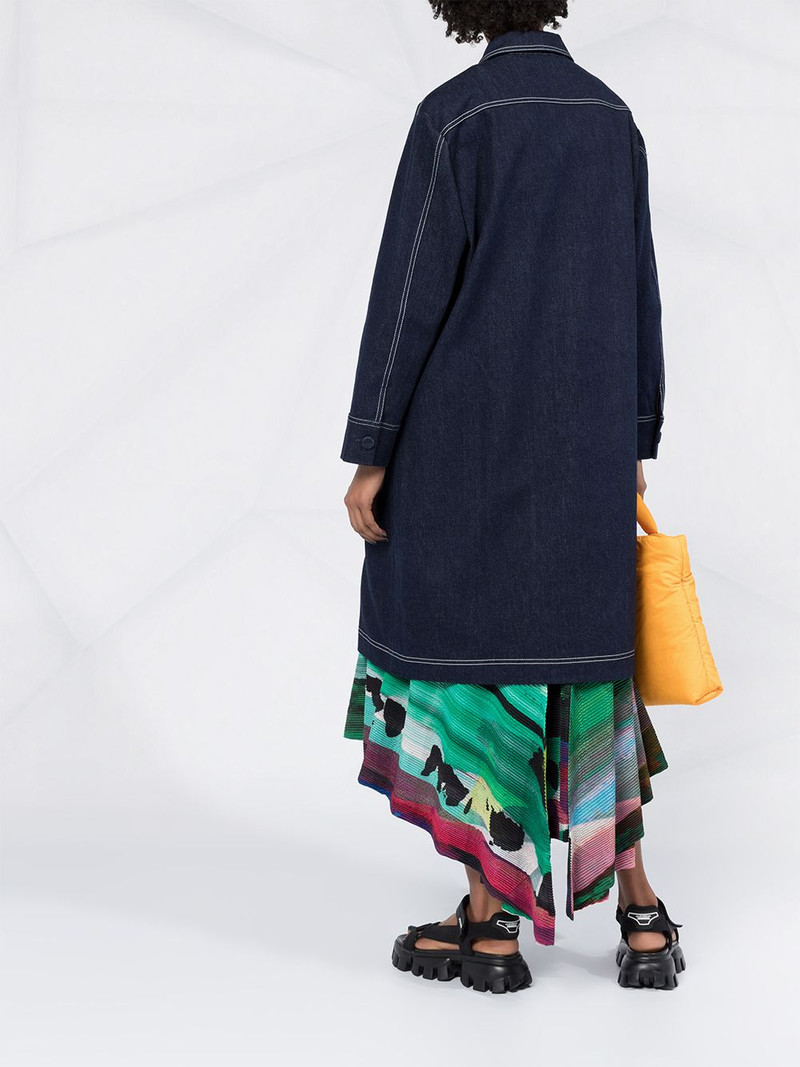 single-breasted denim coat 4