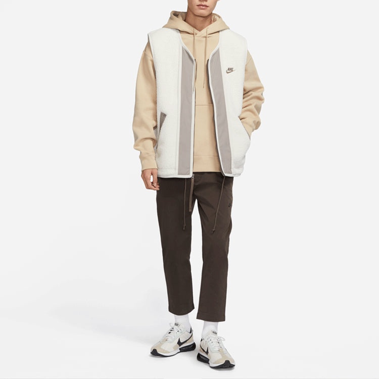 Men's Nike Sportswear Sport Essentials+ Embroidered Logo Fleece Zipper Mineral Gray Vest DD5026-072 - 3