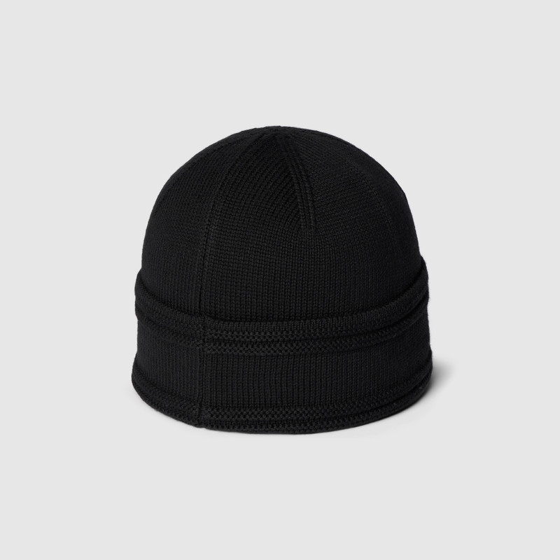 Knit wool hat with Gucci logo 4