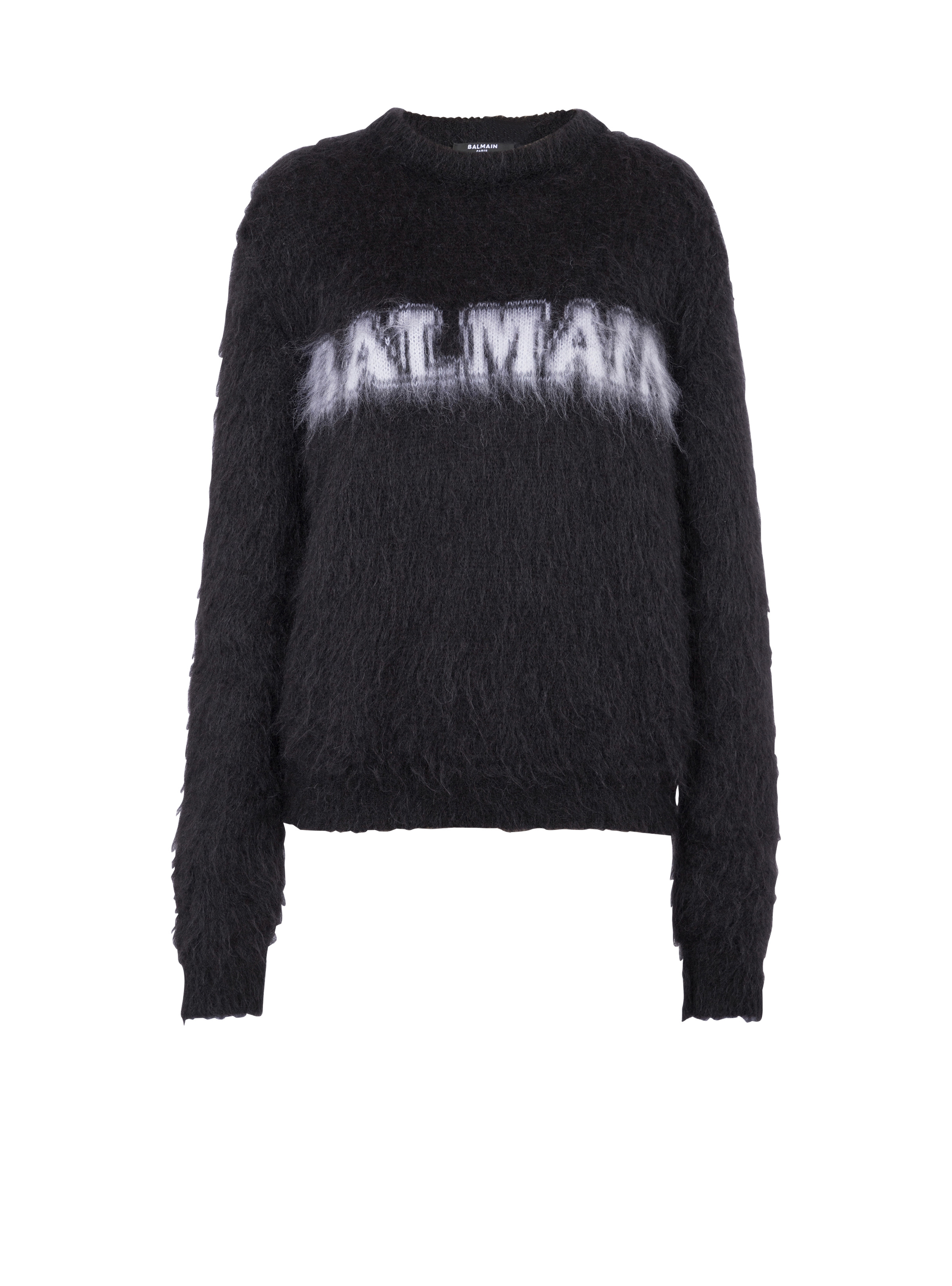 Jacquard brushed mohair Balmain jumper - 1