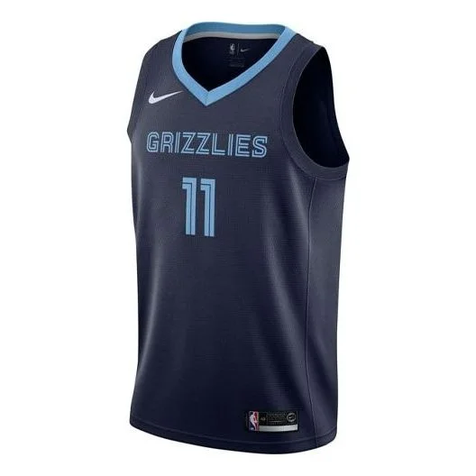Nike NBA Casual Sports Basketball Vest SW Fan Edition Memphis Gray Memphis Grizzlies 11 Navy Blue AA - 1