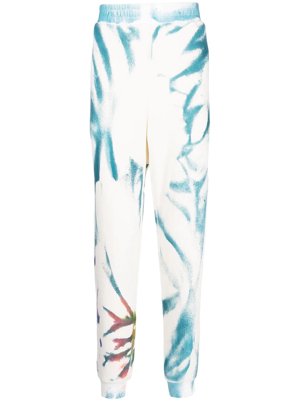 tie-dye cotton-cashmere track trousers - 1