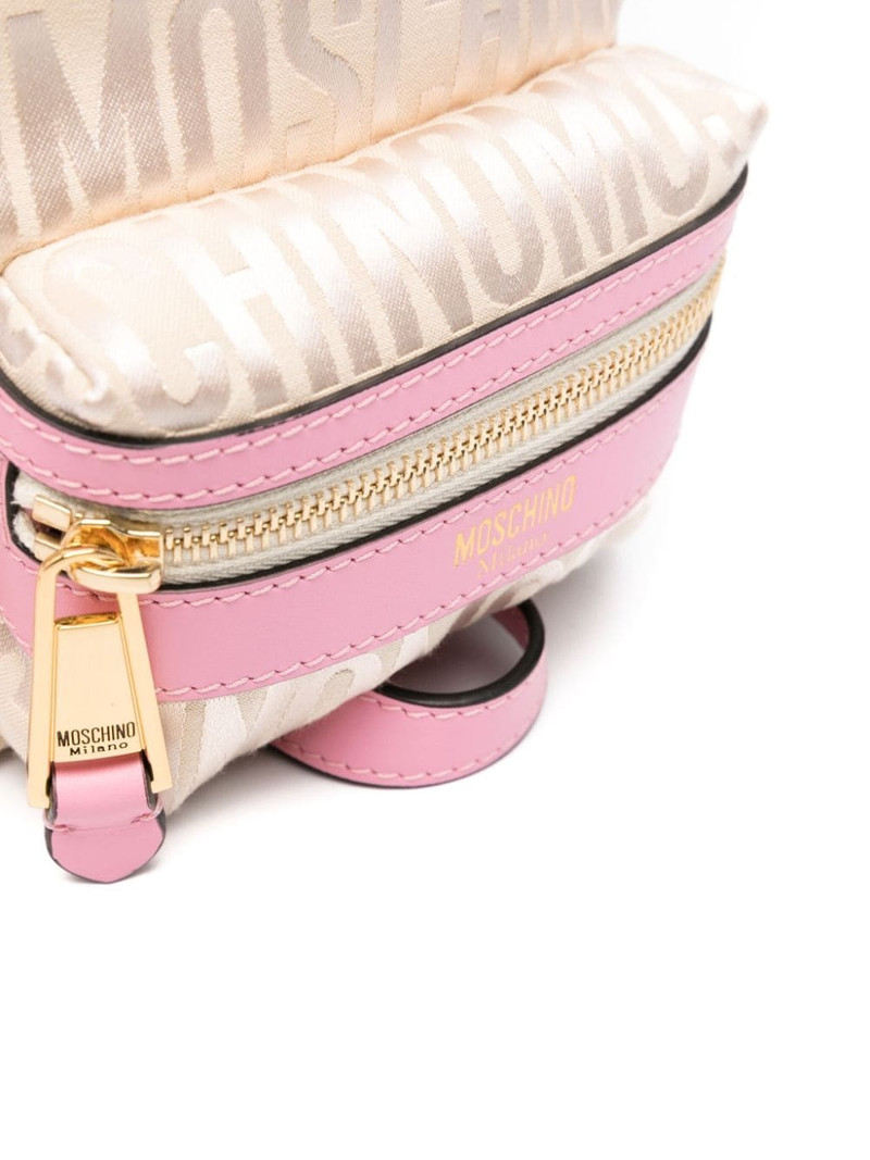logo-jacquard leather backpack 4