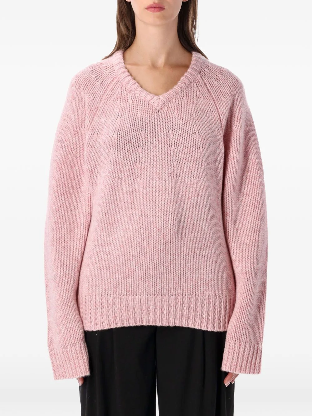 Aloia chunky-knit V-neck sweater - 1