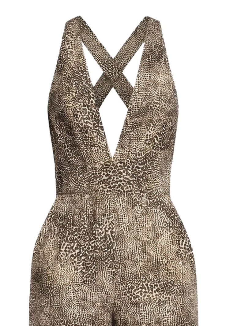 ELIE SAAB animal-print cross-back jumpsuit outlook