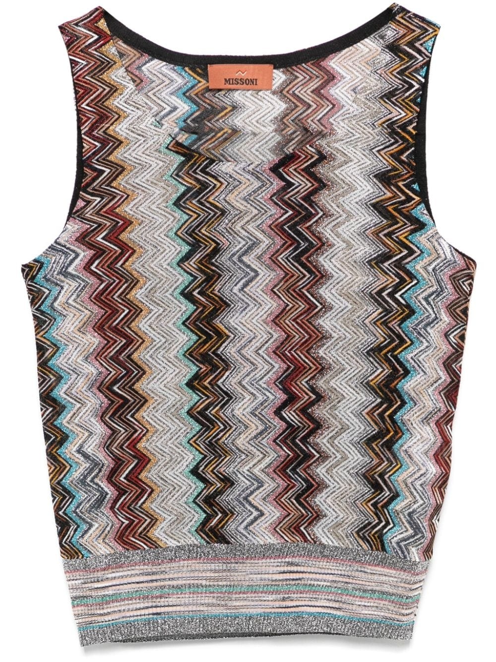 zigzag-motif lamé top - 1