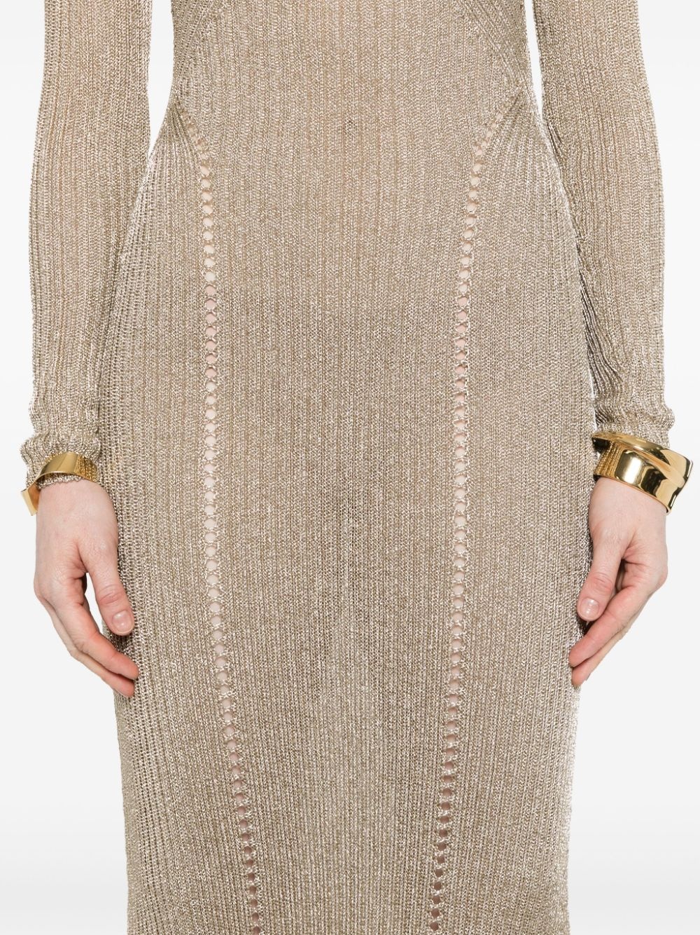 lurex knitted maxi dress - 5
