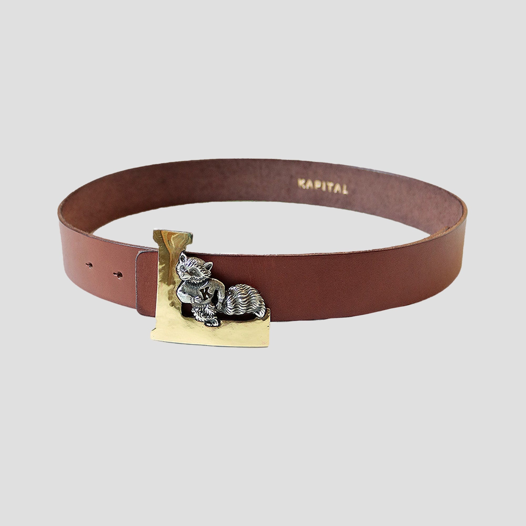 LEATHER LAUNDRY RACOON BUCKLE BELT - 1