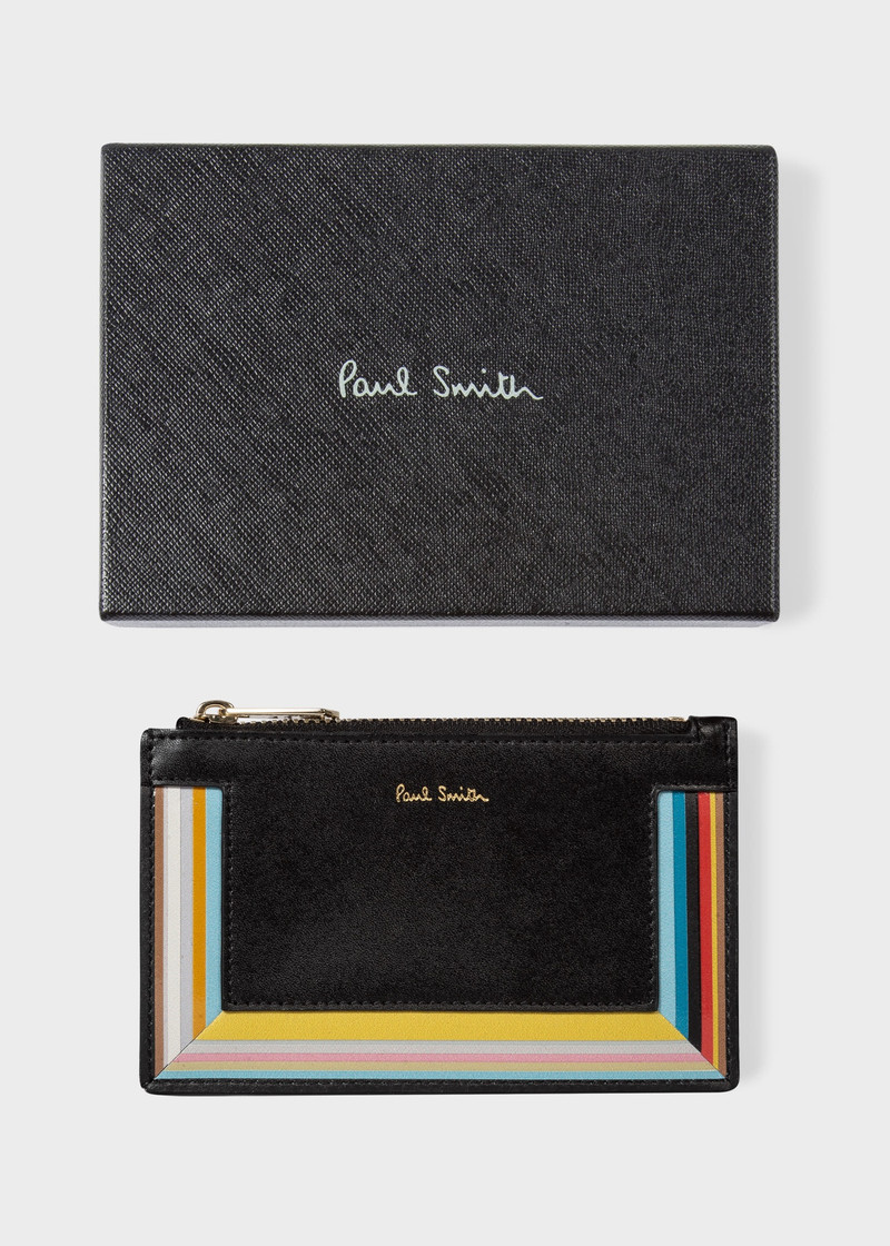 'Signature Stripe' Zip Wallet 5