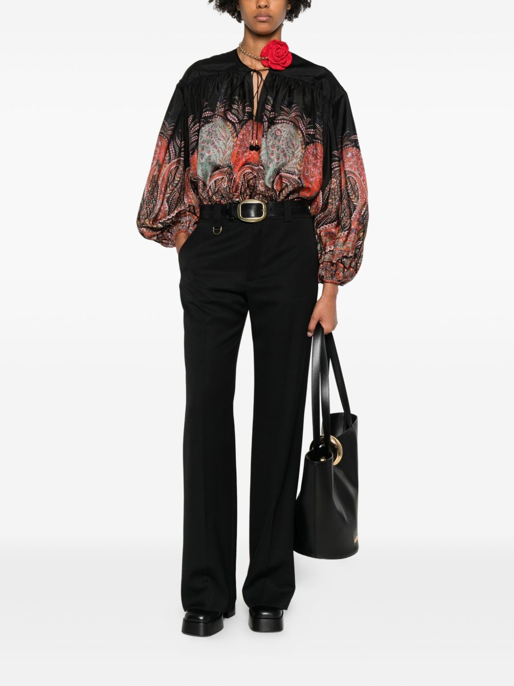 ring-detail trousers - 2