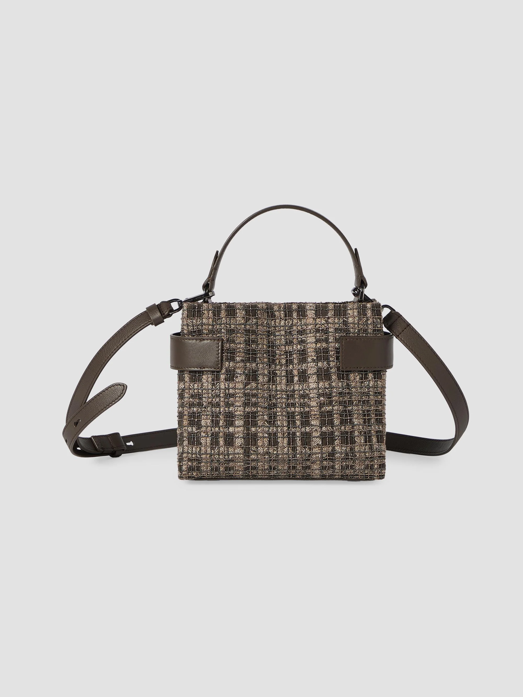 Women's Essence Small Top Handle Bag in Suede - Brown - 1