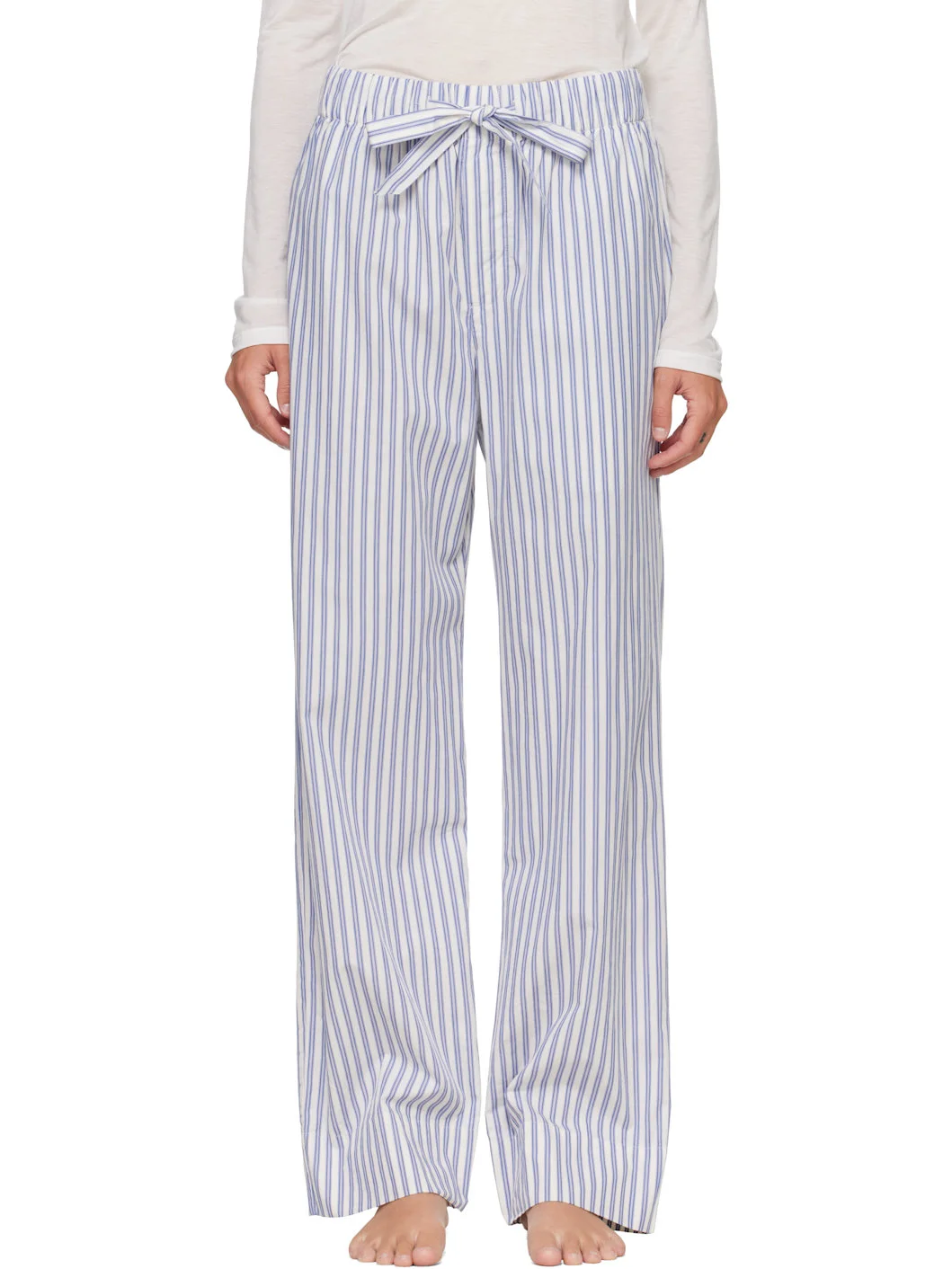 Blue & White Poplin Pyjama Pants - 1