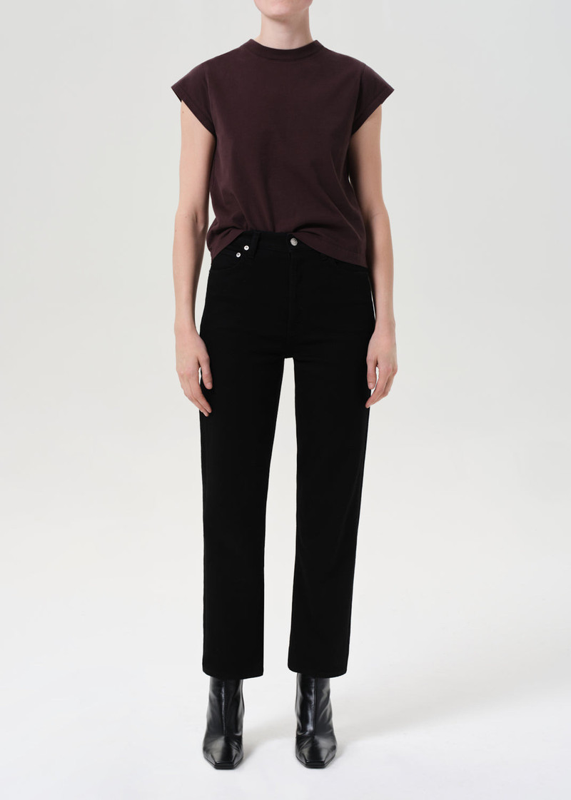 AGOLDE 90'S PINCH WAIST CROP (COMFORT STRETCH) IN COVER outlook