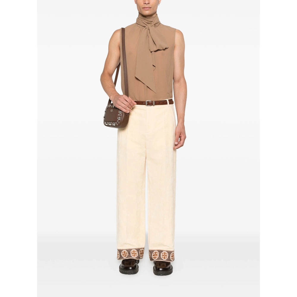 Valentino Neutrals Trousers - Cropped Trousers Men - 2