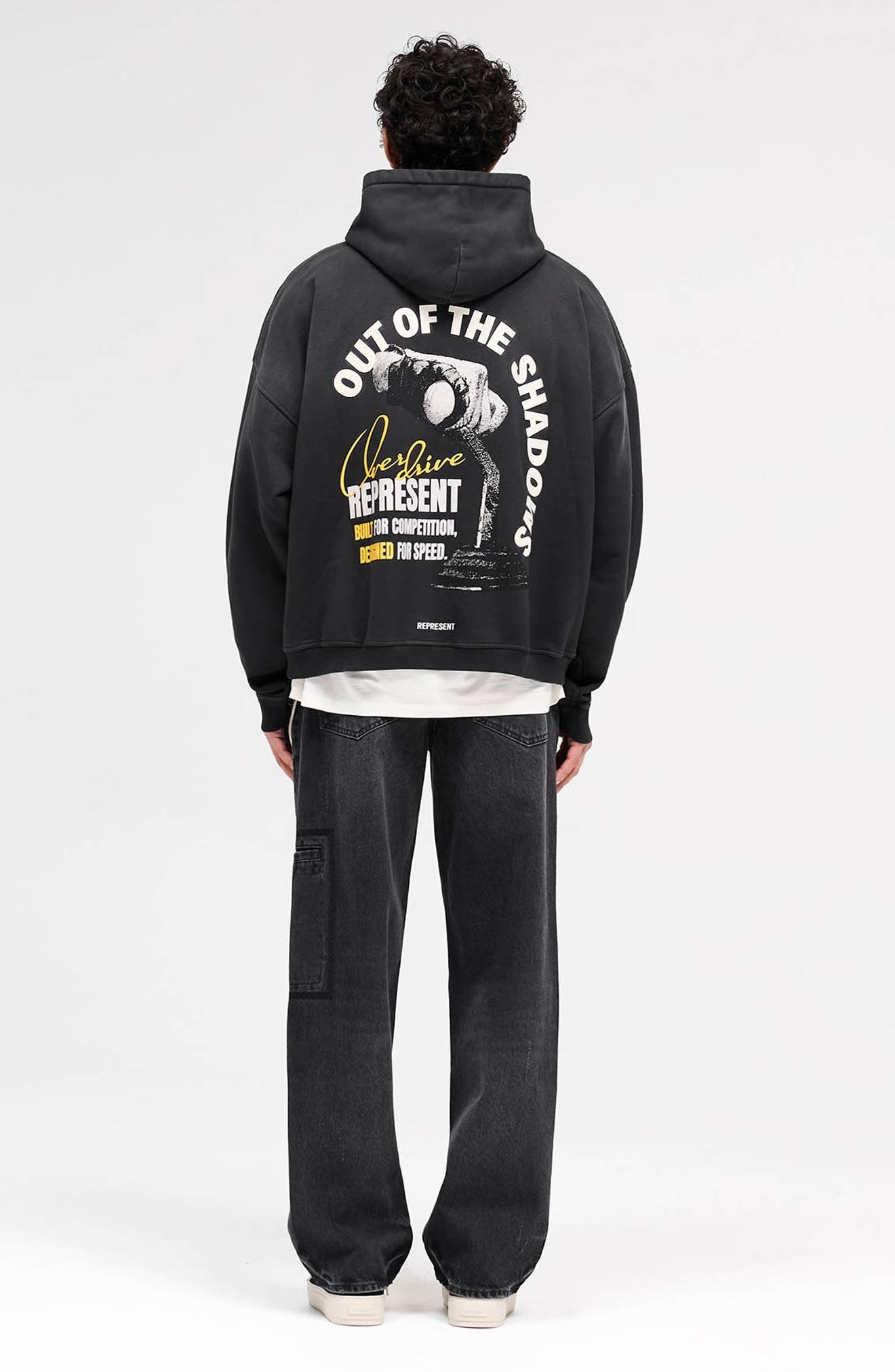 Represent Out of The Shadows Graphic Hoodie in Vintage Black at Nordstrom - 7