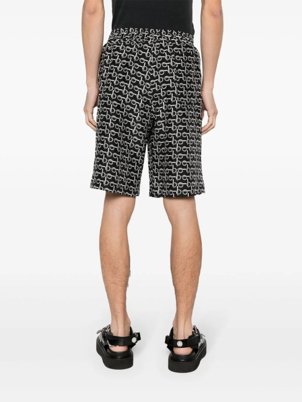 B ELASTICATED-WAISTBAND SILK SHORTS - 4