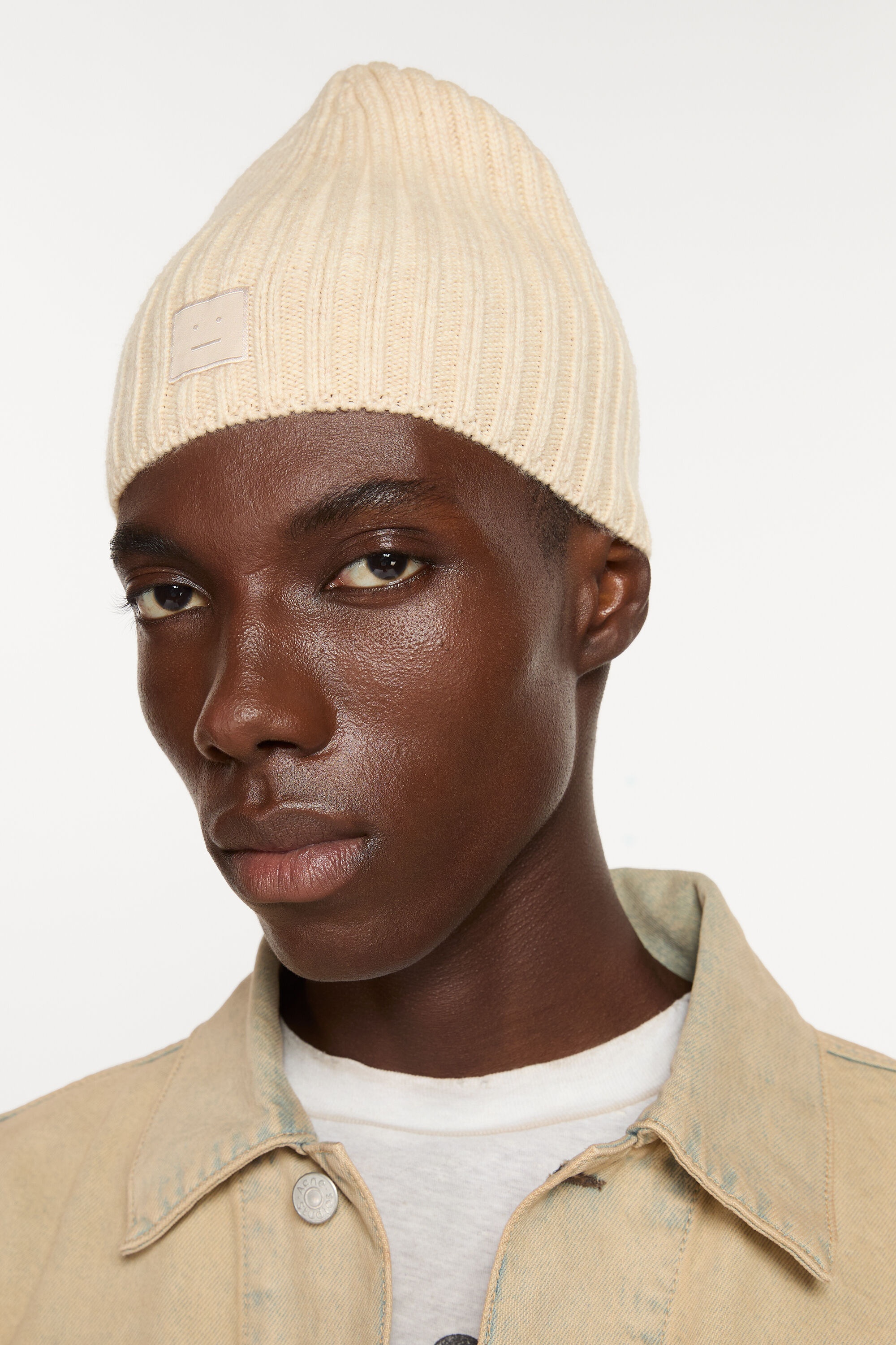 Knitted beanie - Oatmeal melange - 3