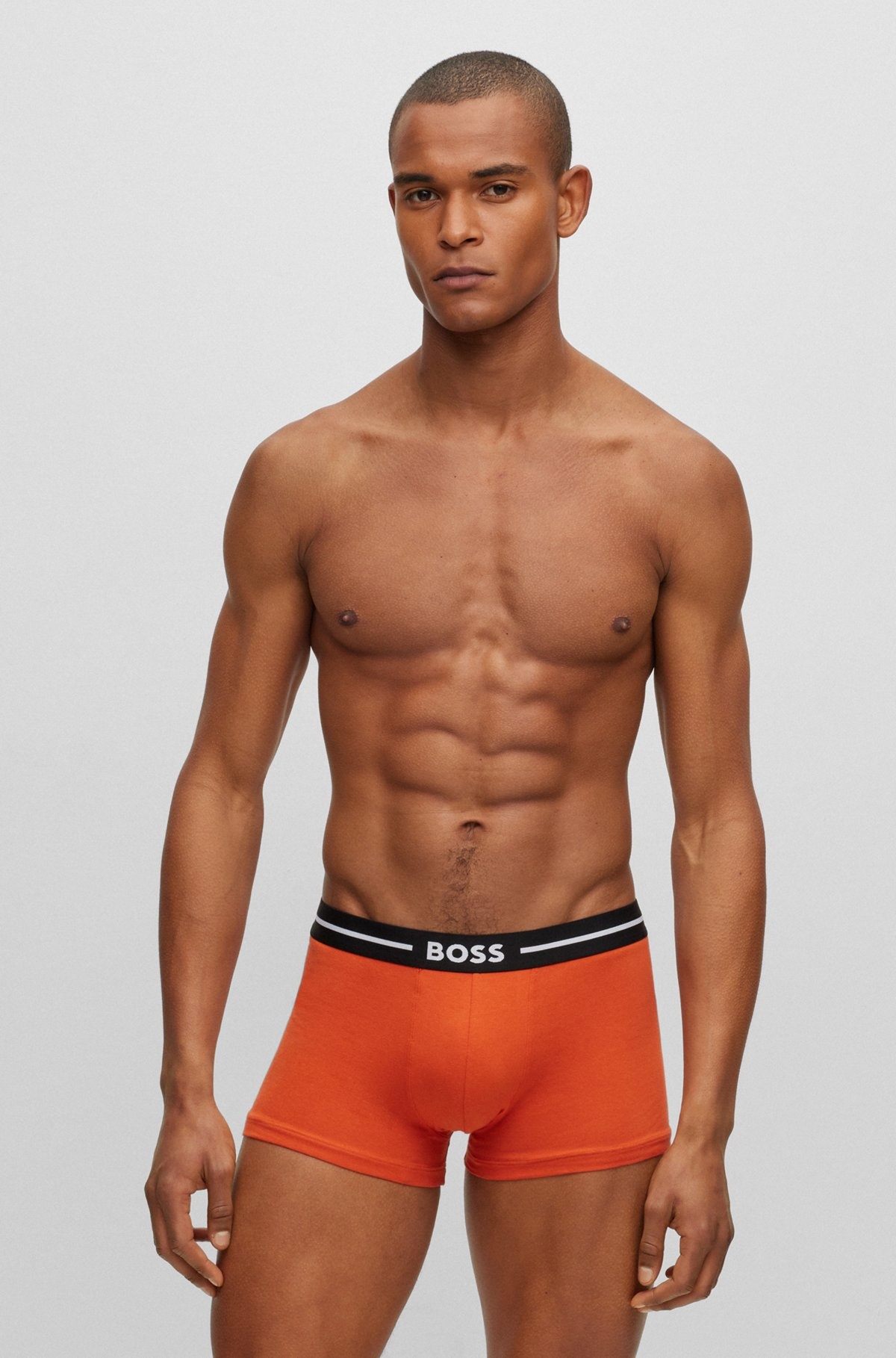 THREE-PACK OF STRETCH-COTTON TRUNKS WITH LOGO WAISTBANDS - 6