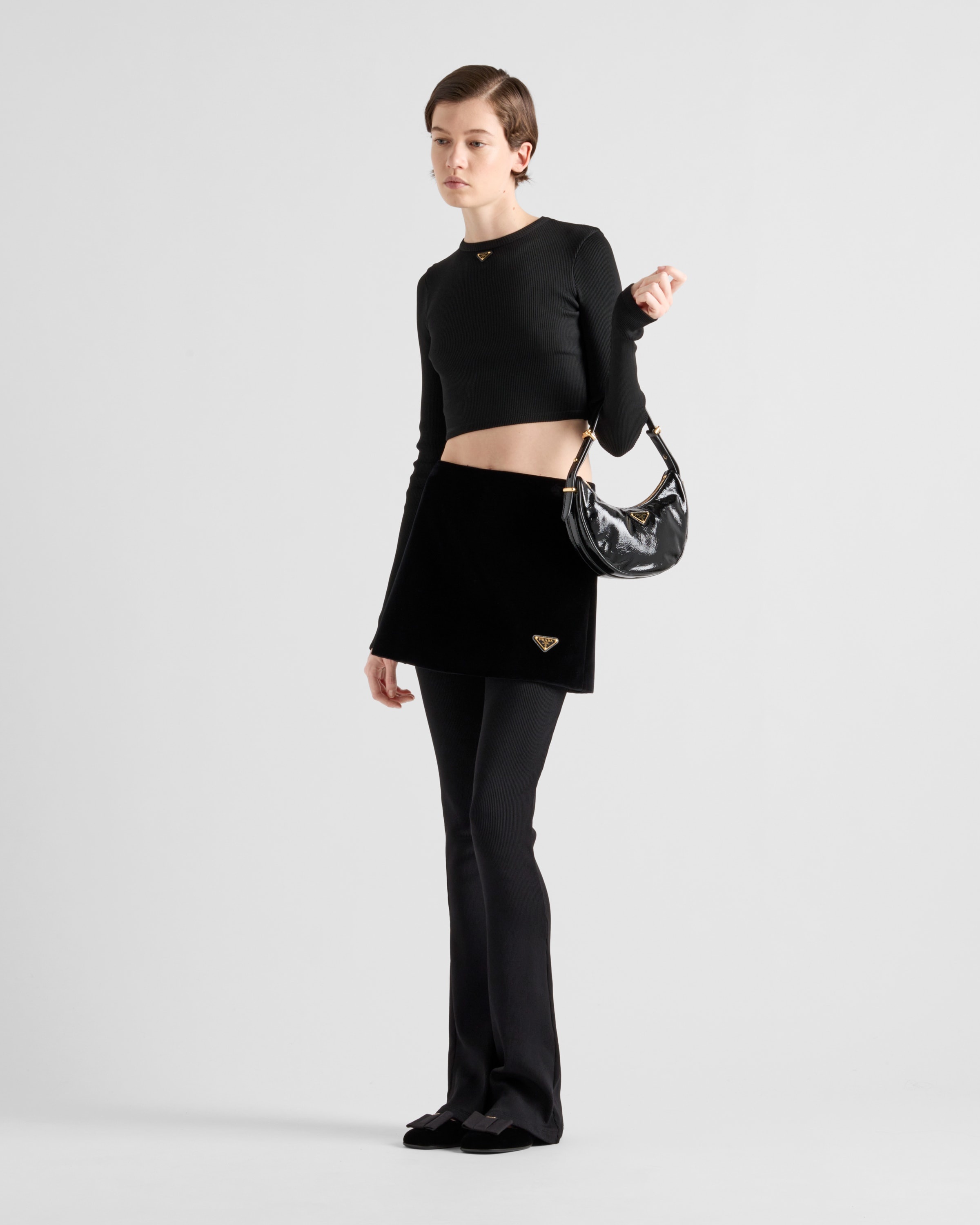 Ribbed knit jersey top - 2